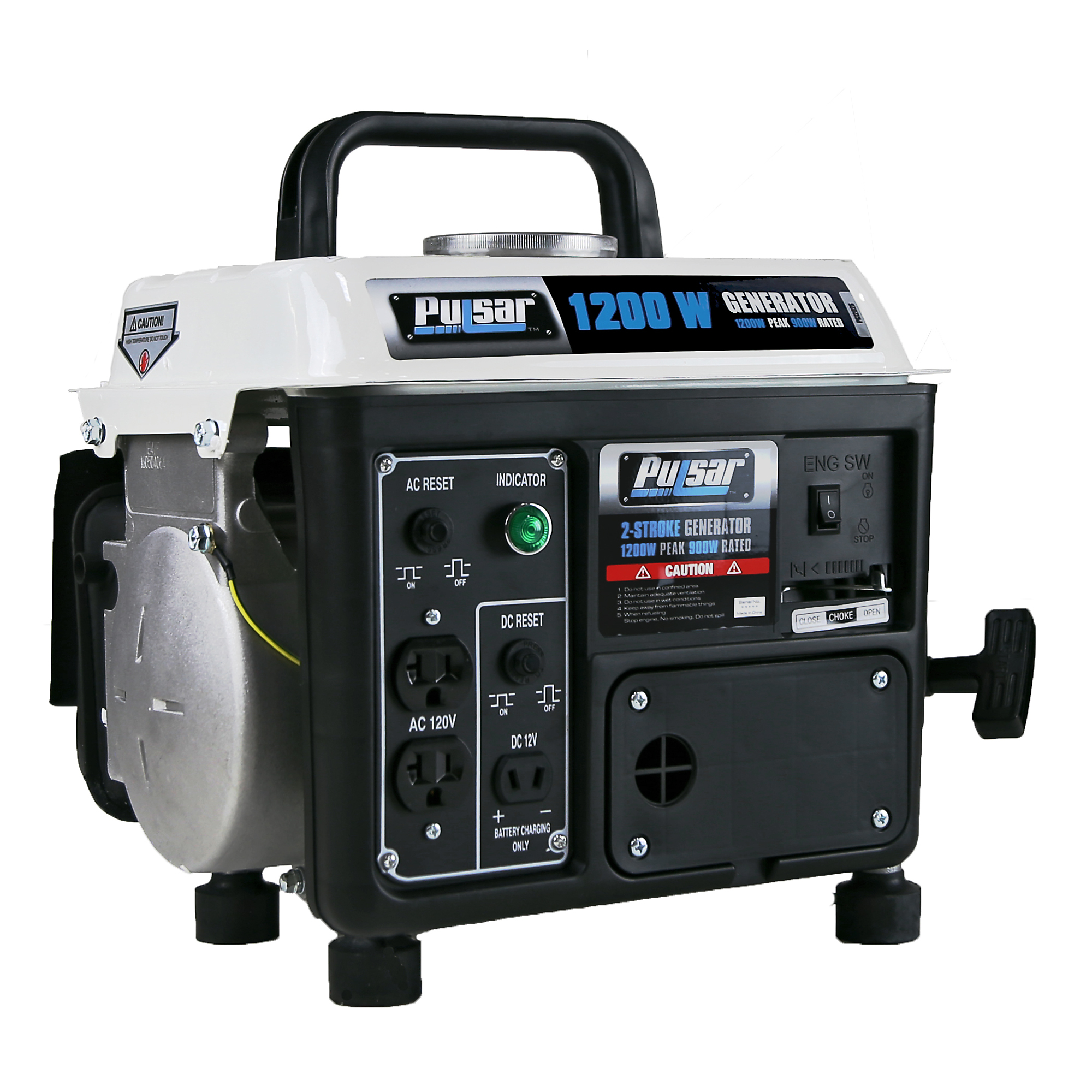 Pulsar Portable Generator — 1200W, 69cc, 2-Cycle, 2 HP, 1-Gallon Fuel Tank, Model# PG1202SA
